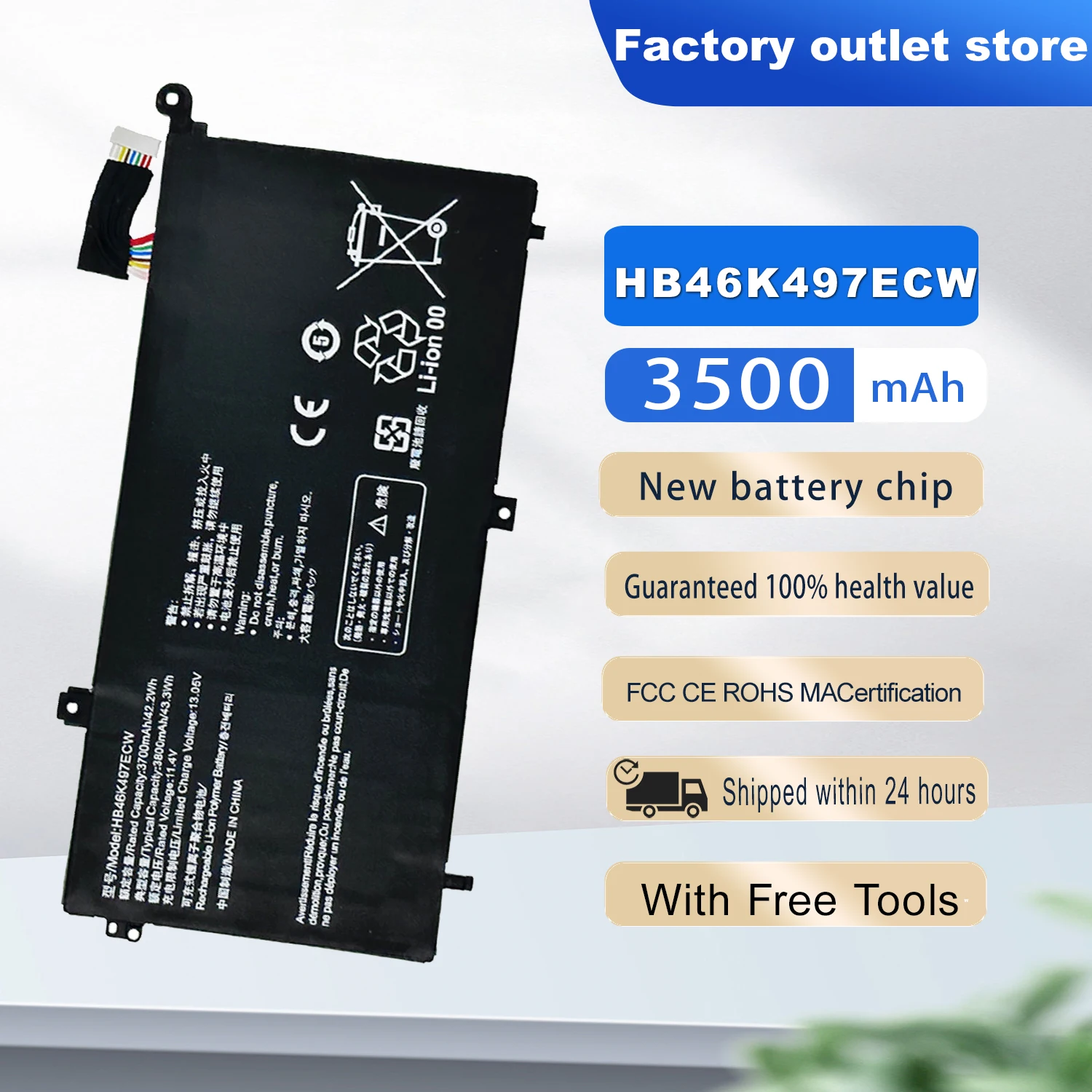 DXT New Laptop Battery HB46K497ECW For Huawei Matebook D 2018 PL-W19 PL-W09 PL-W29 MRC-W50 MRC-W60 MRC-W70