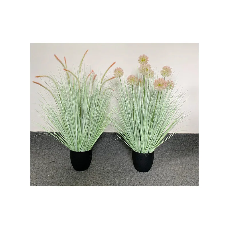 LMM simulated reed green plant, houndstool potted dandelion sunny grass simulated dandelion