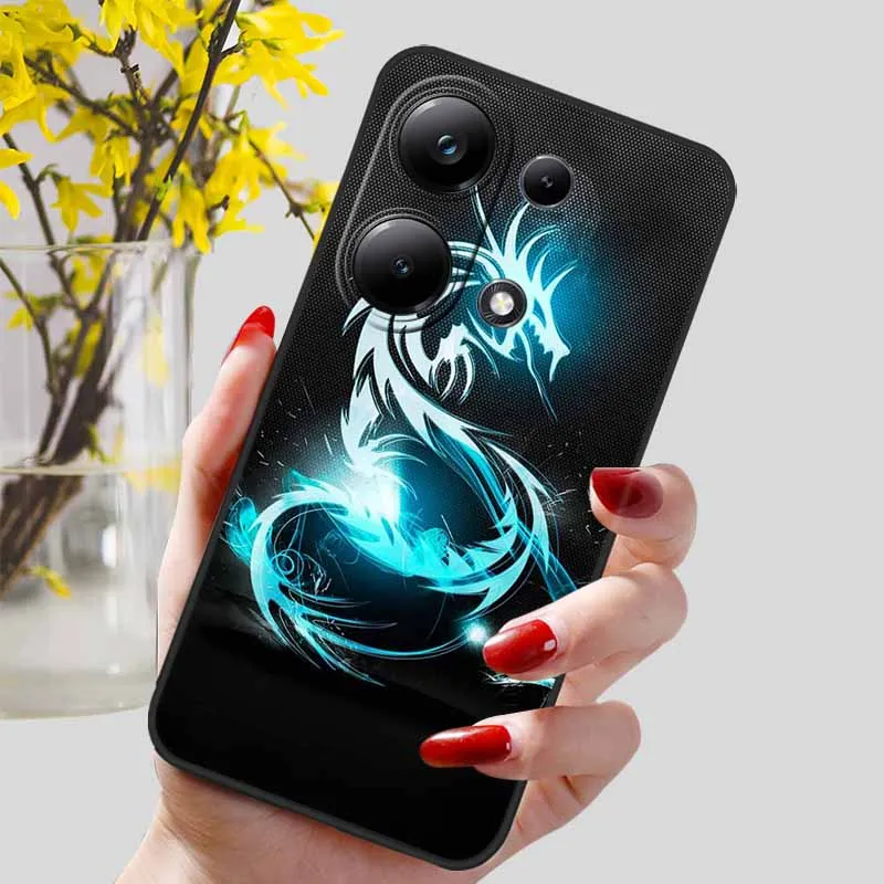 Phone Cases For Xiaomi Poco M6 Pro 4G Case Black Silicone TPU Shockproof Soft Cover for Poco M 6 Pro 4G Protect Capa M6Pro 4G