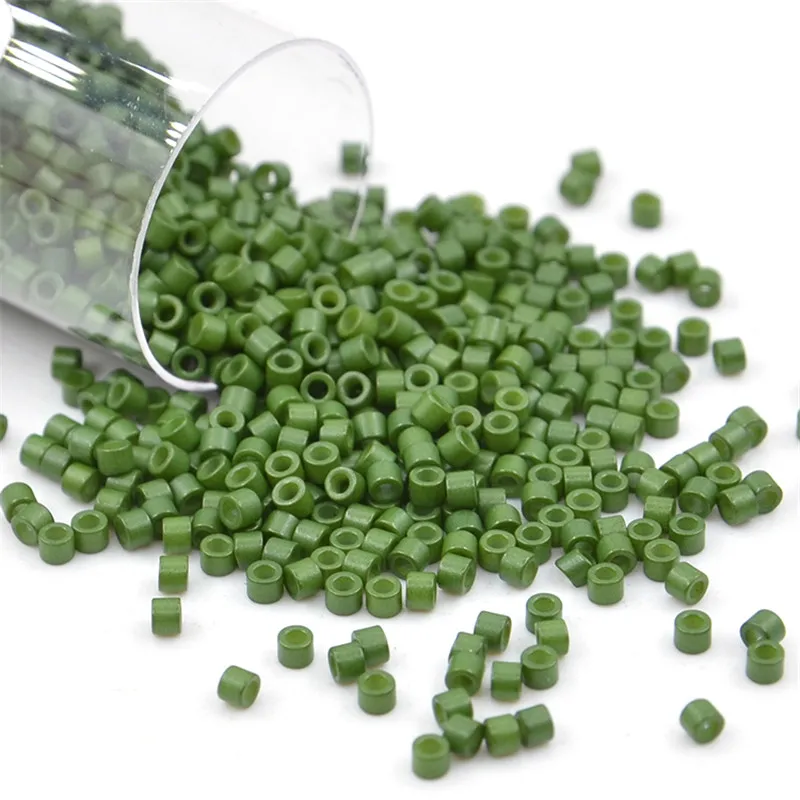 10g/Pipe 1.6mm Charm Glass Seed Beads 2000pcs Non-Extra Finish Color Imitation Delica Bead For Kids Jewelry Making