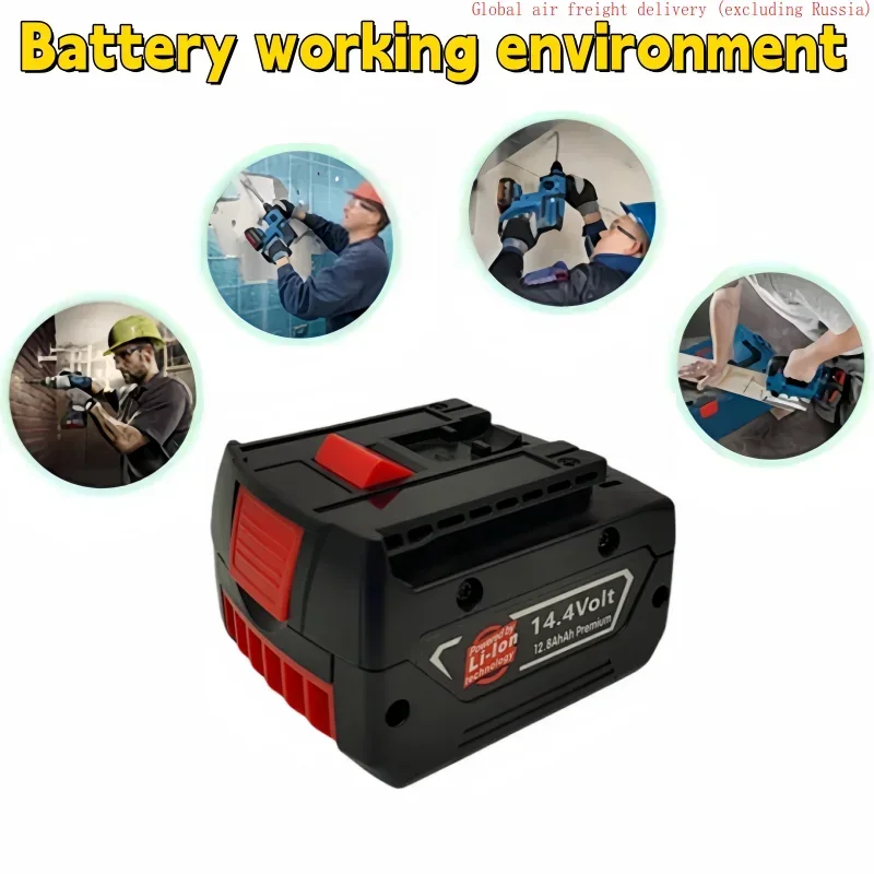 Replace Bosch 14.4V cordless lithium-ion tool battery 9.8Ah/12.8Ah compatible with BAT607 BAT614G 26614-01 17614-01 With charger