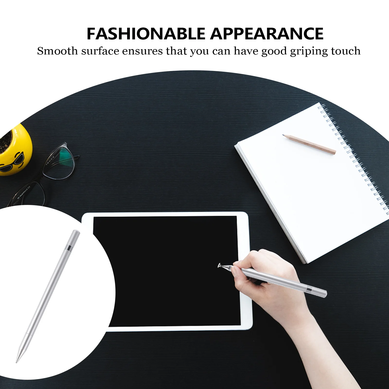 

1Pcs Capacitive Pen Transparent Disc Nib High Precision Touch Screen Stylus Practical Durable Writing Pen Anti-Fingerprint
