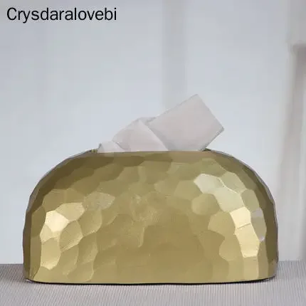 

Modern Ceramic Golden Tissue Box Home Simple Living Room Restaurant Hotel Paper Towel Storage Box Desktop Decoration