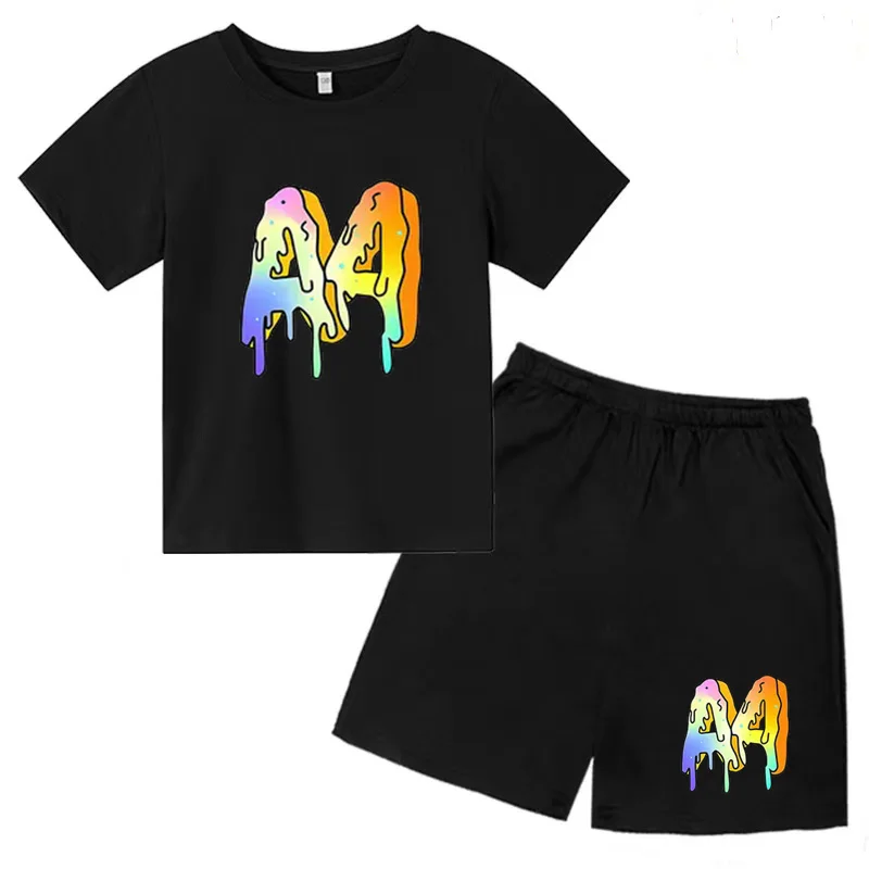

Summer T-shirt Kids 3-12 Years Merchandise A4 Idol Star Print Boys Girls Toddler Short Sleeve+Shorts 2P Sports Party Casual Suit