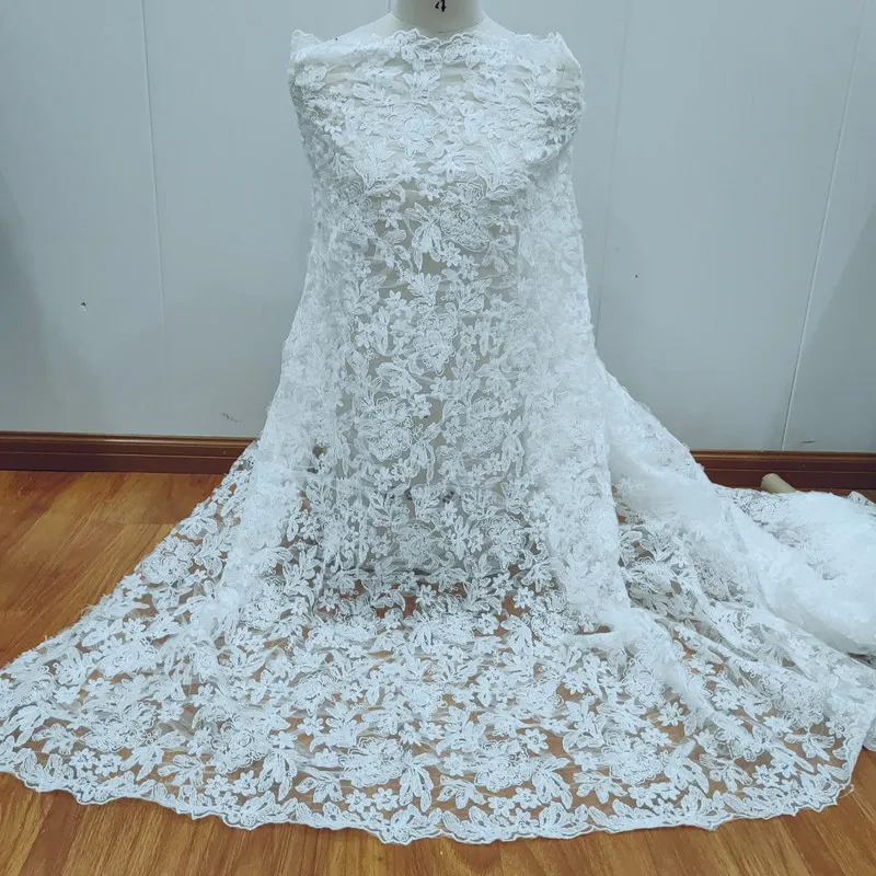 

Embroidered Lace Mesh Fabric for DIY Sewing Handmade Headwear Wedding Dress Accessories Clothing Fashion Material Cloth