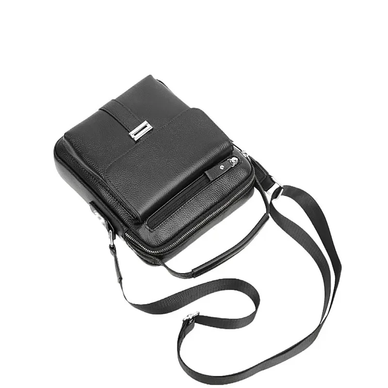 Luxury Brand 100% Genuine Leather Shoulder Bags For Men Messenger Bag Small Flap Cow Leather Crossbody Bag Male Business Handbag