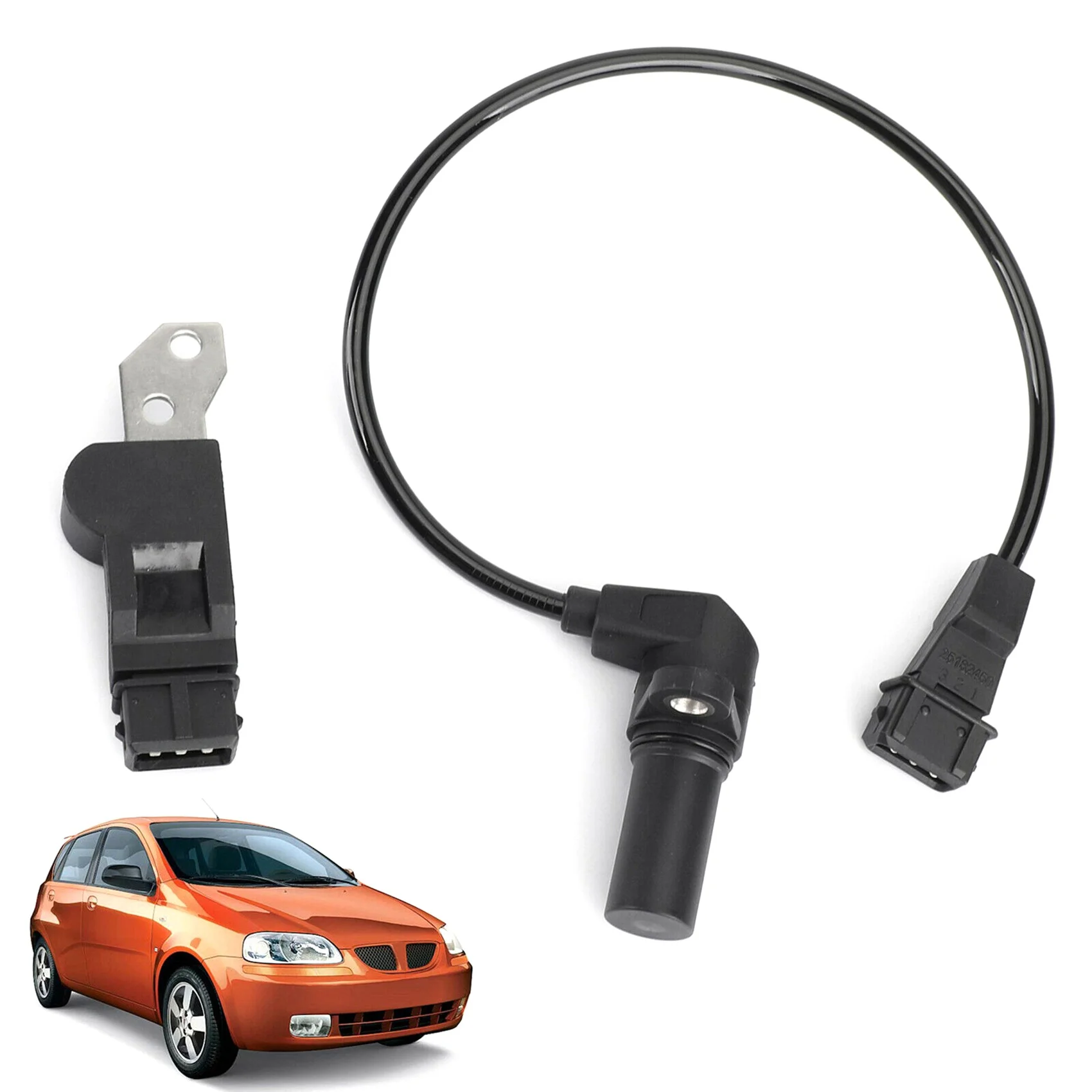 Eixo de cames e virabrequim posição sensores, se encaixe para Chevrolet Aveo Cruze Kalos Optra Tacuma 96253544 96253542, 2pcs