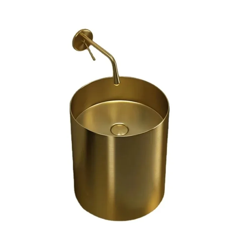Rose gold SUS304 Stainless steel 400*400mm Basin sink Floor standing Wash basin pedestal hand wash basin