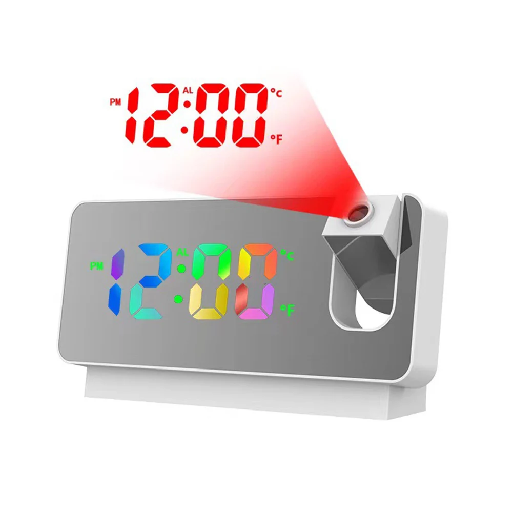Home Decor 18.6*9*4 Cm Digital Alarm Clock Digital Projection Alarm Clock Mirror Projection Clock Compact Size