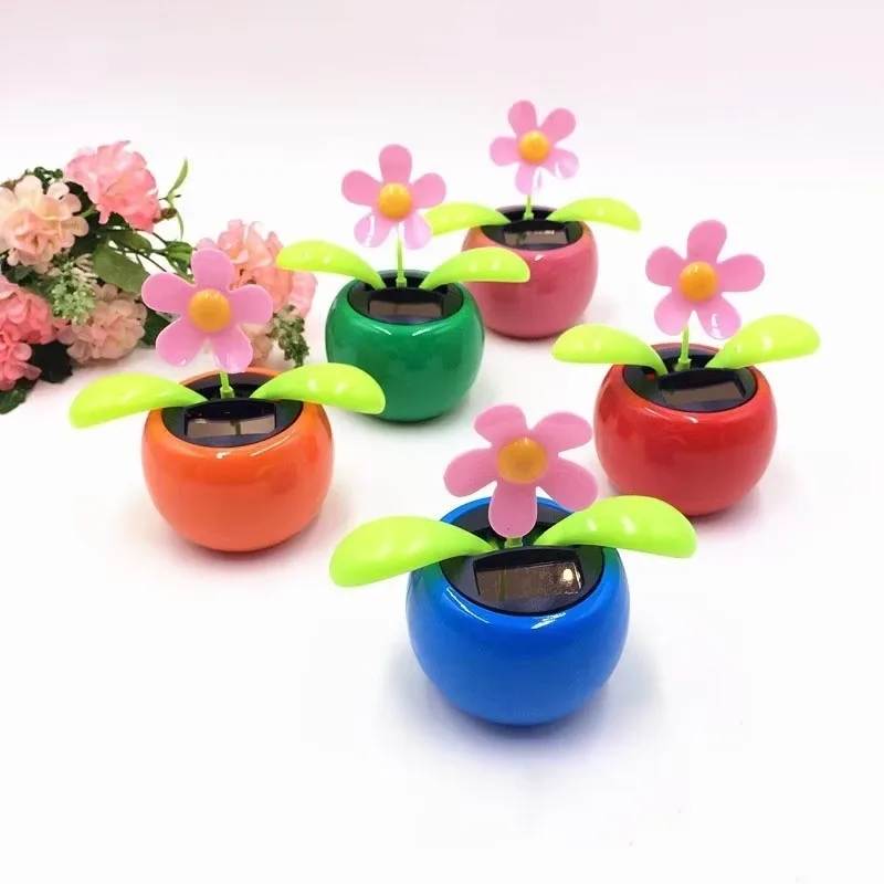 Solar Powered Dancing Flower Swinging Animated Dancer Toy Cars Office Home Decoration Car Ornament Accessories