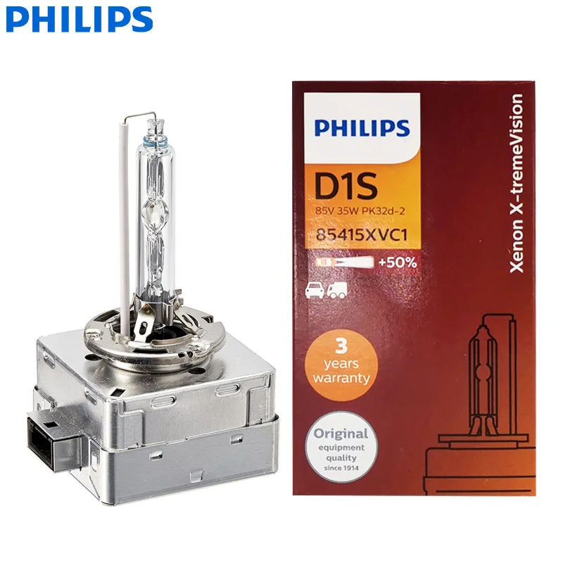 

Philips XENON D1S X-treme Vision 4800K White +50% Bright HID Lamp Car Original Bulb Germany Auto Headlight ECE 85415XVC1