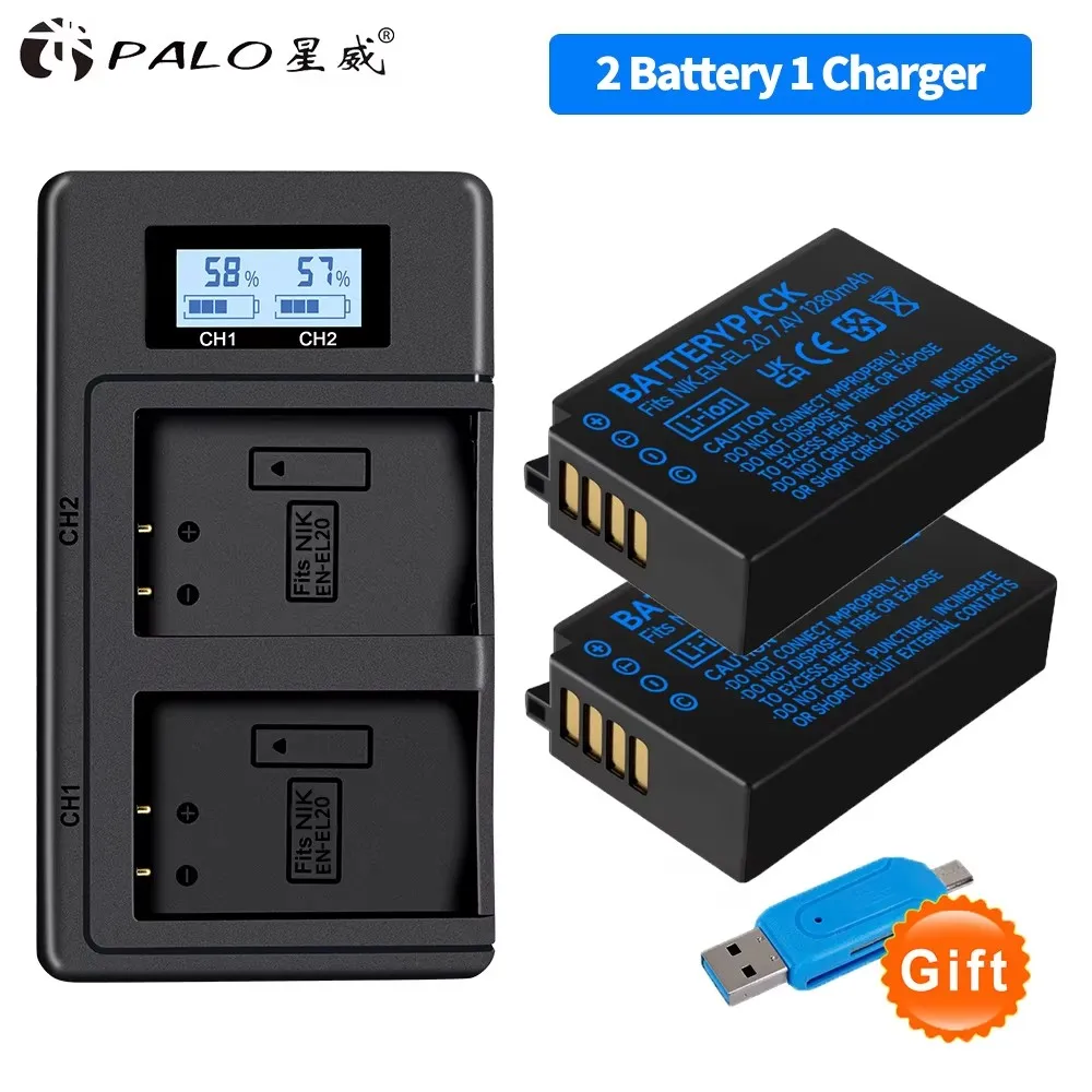 EN-EL20a EN-EL20 Battery/Charger for Nikon EN EL20 EL20a Coolpix P1000, 1 j1, 1 J2, 1 J3, 1 S1, 1 V3, A, A 1, AW1, DL24-500