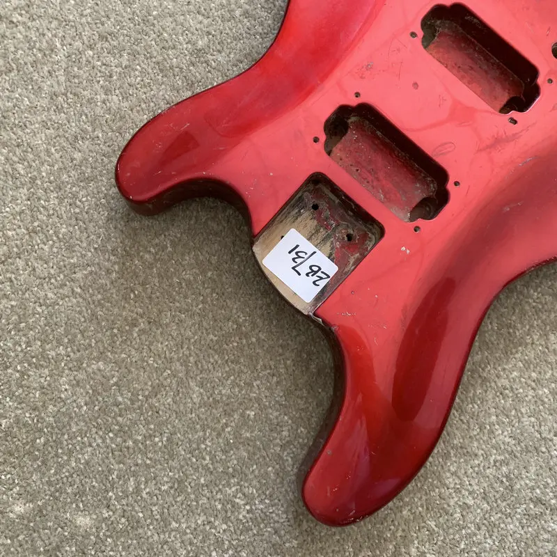 EB731 Metallic Red Color Unfinished Electric Guitar Body Arch Top Bolt-on T-O-M Bridges DIY Replace Guitar Parts