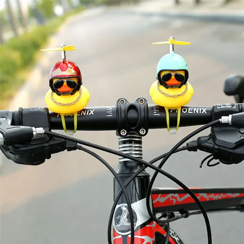 Casco de tornillo de aire luminoso/Normal, pato de pie, viento roto, pequeño pato amarillo, Motor de bicicleta, luces de ciclismo, accesorios para bicicleta