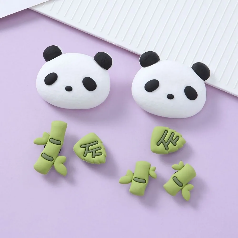 3D MAX size panda bamboo 7pcs/lot shoe buckles charms accessories decorations lovely for clog wristbands DIY unisex kids gift