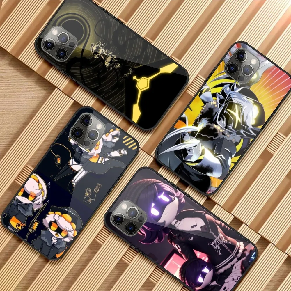 Murder Drones Mobile Cell Phone Case for iPhone 15 14 13 12 11 XS X 8 7 6 Plus Mini Pro Max SE 2022 PC Glass Phone Cover Funda