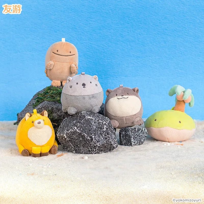 Kawaii Summer Sandy Beach Piccoli animali giocattoli di peluche Simpatico cartone animato Granchio Gamberetti Isola Volpe Lontra Pendenti Divertenti Portachiavi Borse Decor
