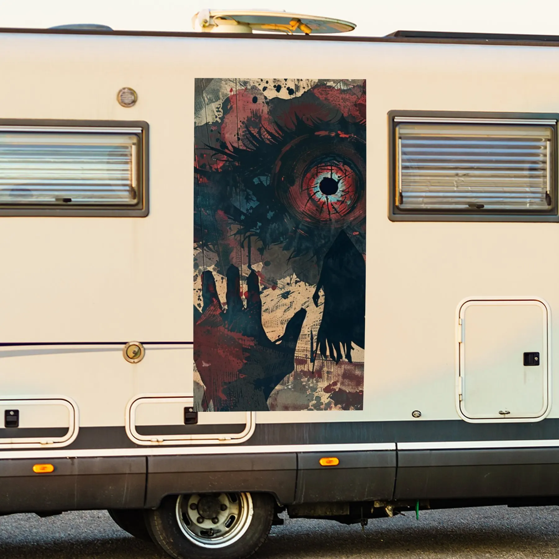 Dark Art Eye Hand Car Sticker,Vinyl decal on the side of the motor home, waterproof self-adhesive vinyl sticker on the side of t