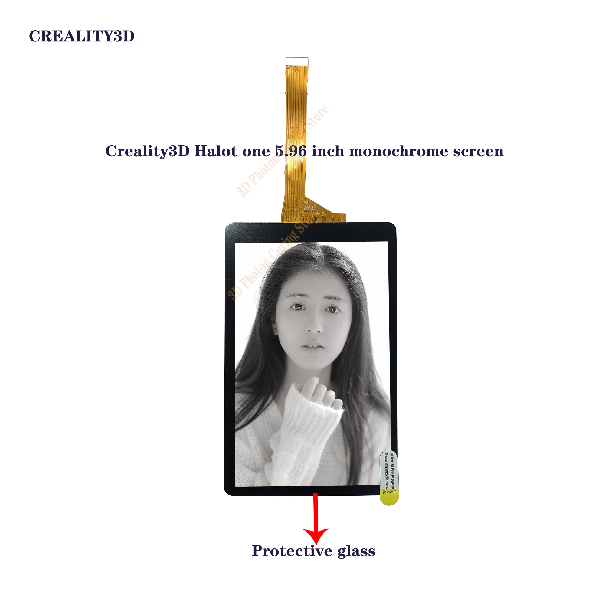 Creality3D Halot one 5.96 inch b/w screen 2K 3D printer screen  LCD With protective glass 3D Printer Accessories