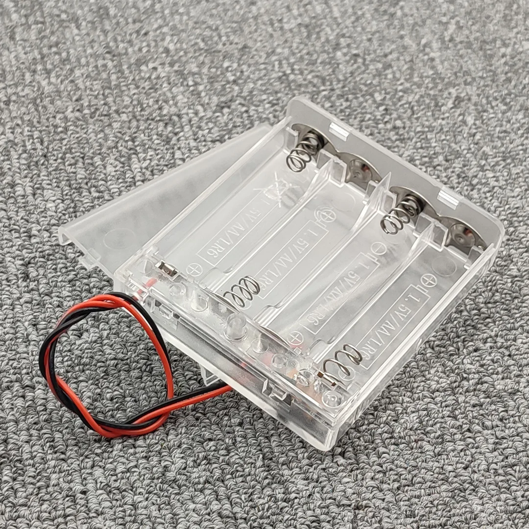 2/3/4 Slot AA Battery Box AA Battery Storage Case AA Battery Holder AA DIY Leads With Cover With ON/OFF Series Connection