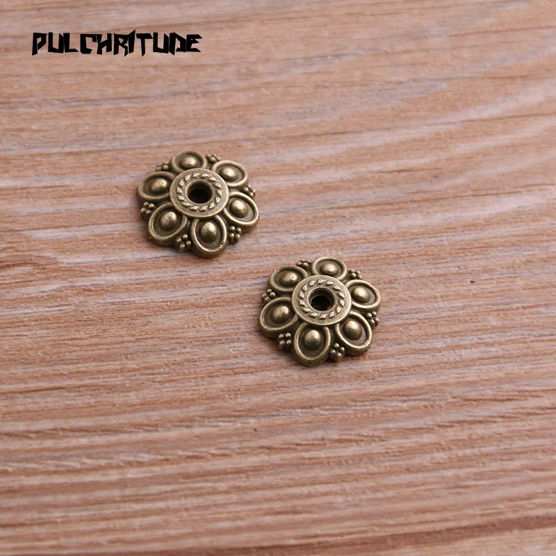  20pcs 13*14mm Two Color Receptacle Hollow Small Flower DIY Spaced Jewelry Accessories Charms For Jewelry Making