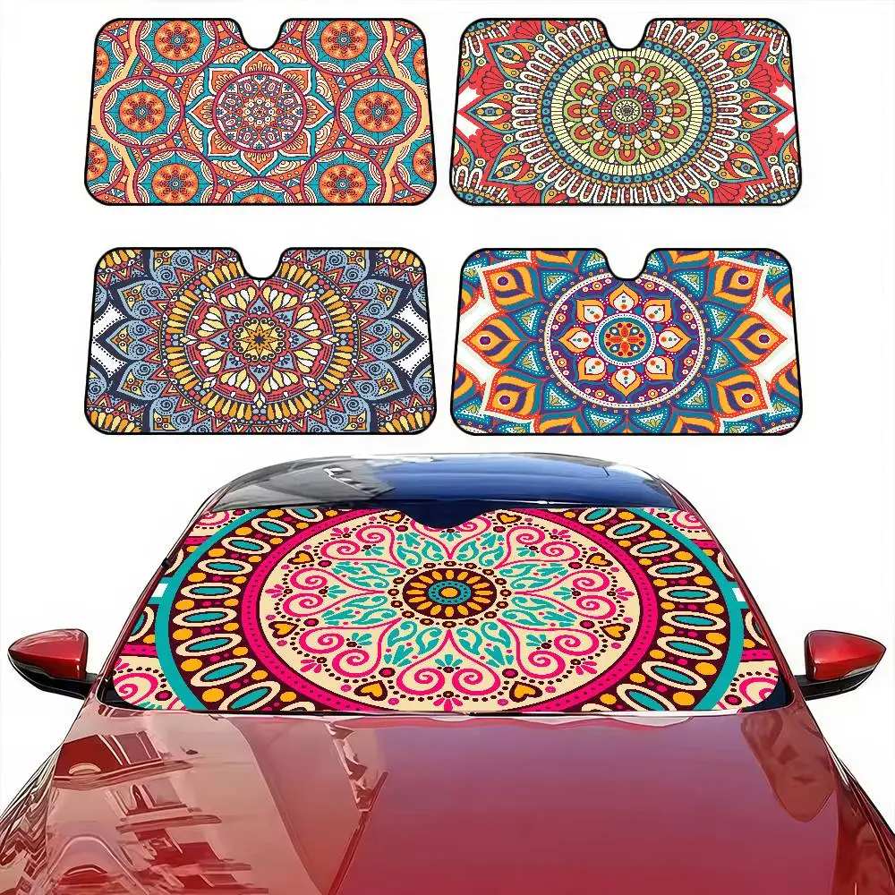 

Classical Floral Print Car Windshield Sunshade - Funny Foldable Design, Anti-UV, Sun Visor Protector, Front Shield