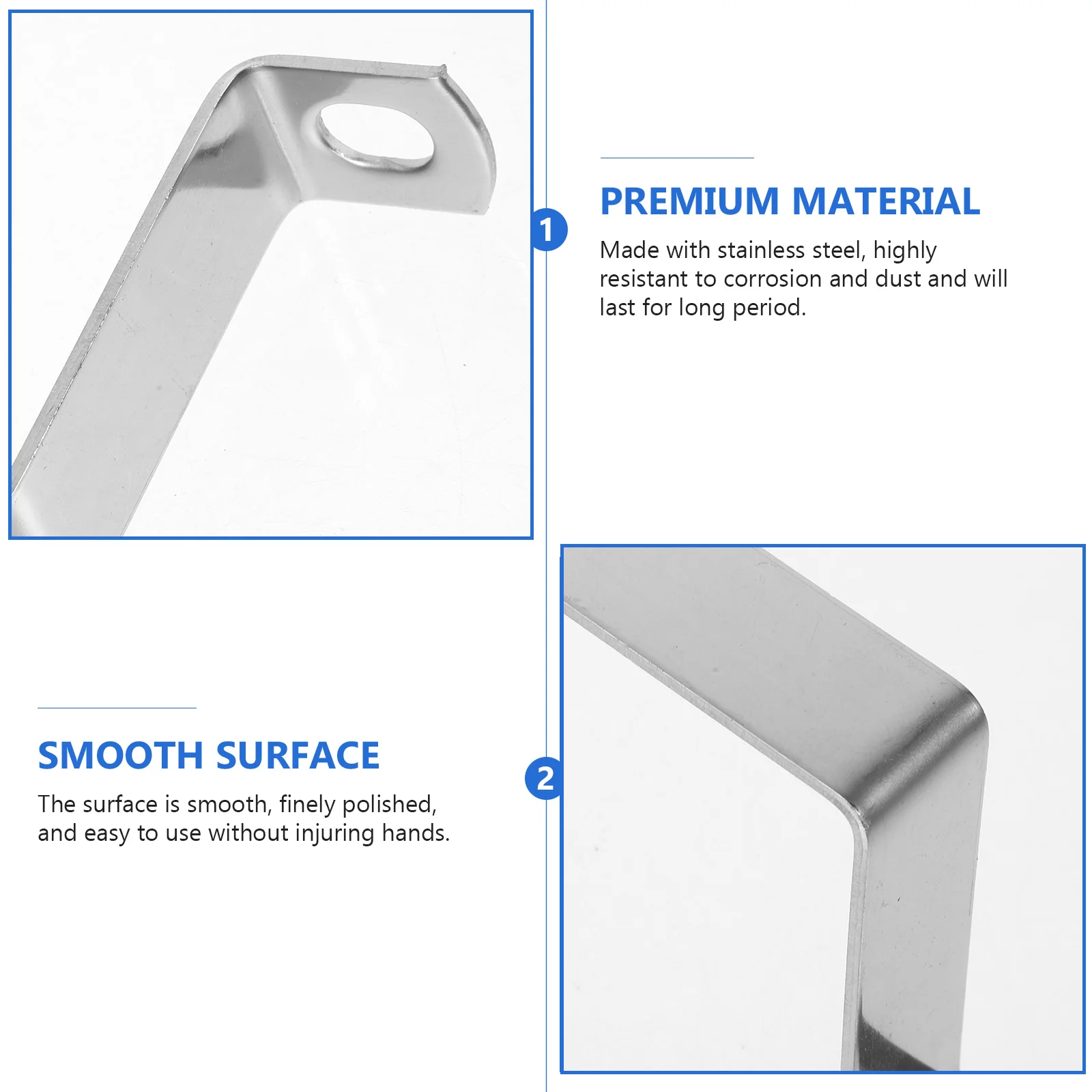 Stainless Steel Square Tube Clamps Heavy Duty U-Shaped Metal Clips For Fence Railing Pipe Fastening Bracket Hardware