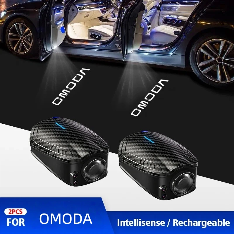 Car Door Welcome Light LED Logo Projector Shadow Courtesy Lamp Rechargeable For Omoda 5 Omoda C5 Omoda 9 Omoda C9 Omoda 7 E5