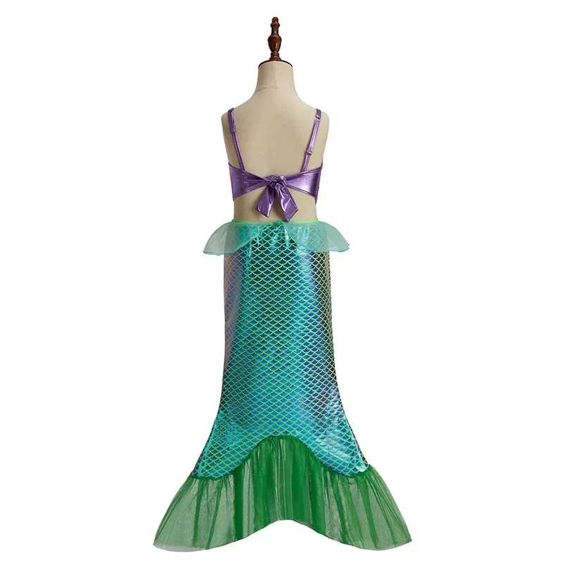 Summer Beach Party Fun Swimsuit Bikini Girl Cosplay Princess 3 Pieces Top Underpants and Tail Dress + Accessories