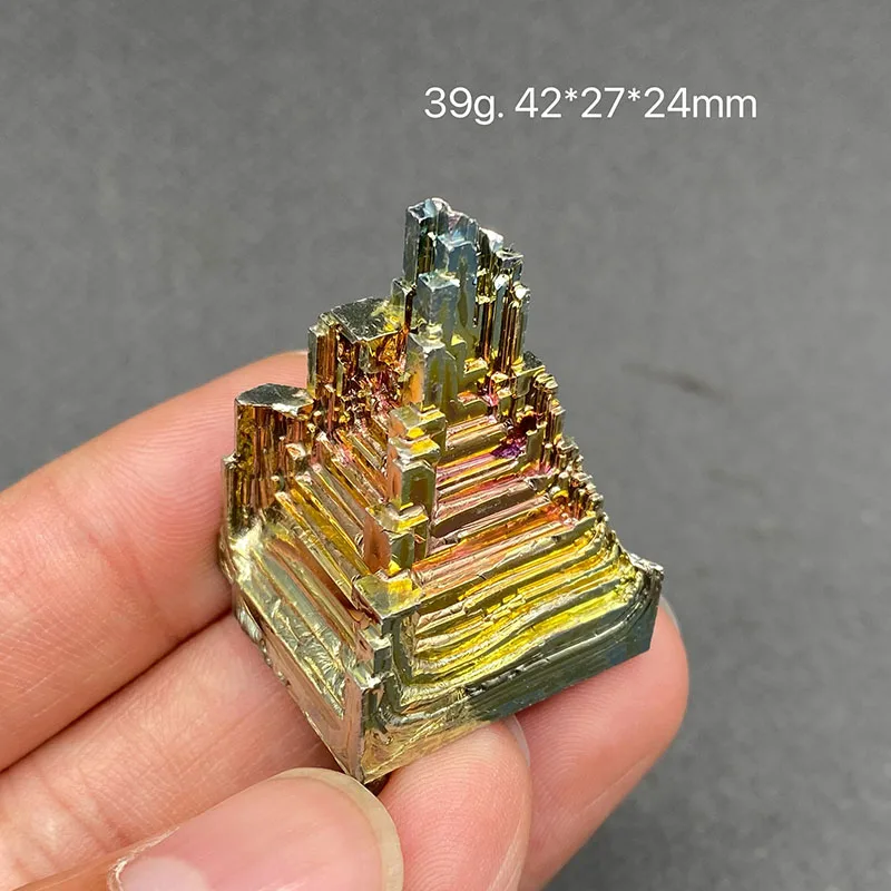 Bismuth ore with colorful radiance  raw stone mineral specimen healing crystal gem collection