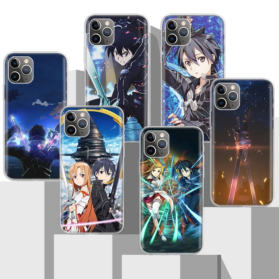 Sword Art Online Kirito Asuna Soft Silicone Phone Case For Apple iPhone 11 14 15 16 Pro 12 13 Mini XR X XS Max 7 Plus 8 + Fundas