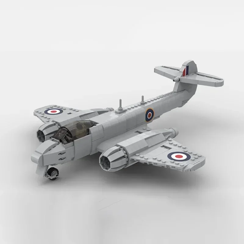 Militär Modell Moc Bausteine Maßstab 1:35 Meteor F Mk.4 Kämpfer Technologie Blöcke Geschenke Weihnachten Spielzeug DIY Sets Montage