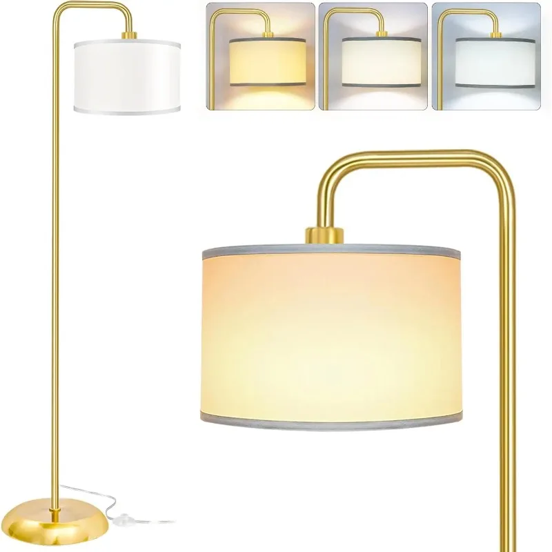 

[Upgraded] LED Floor Lamp for Living Room, 3 Color Temperature Floor Lamp with Foot Switch Modern Standing Lamp