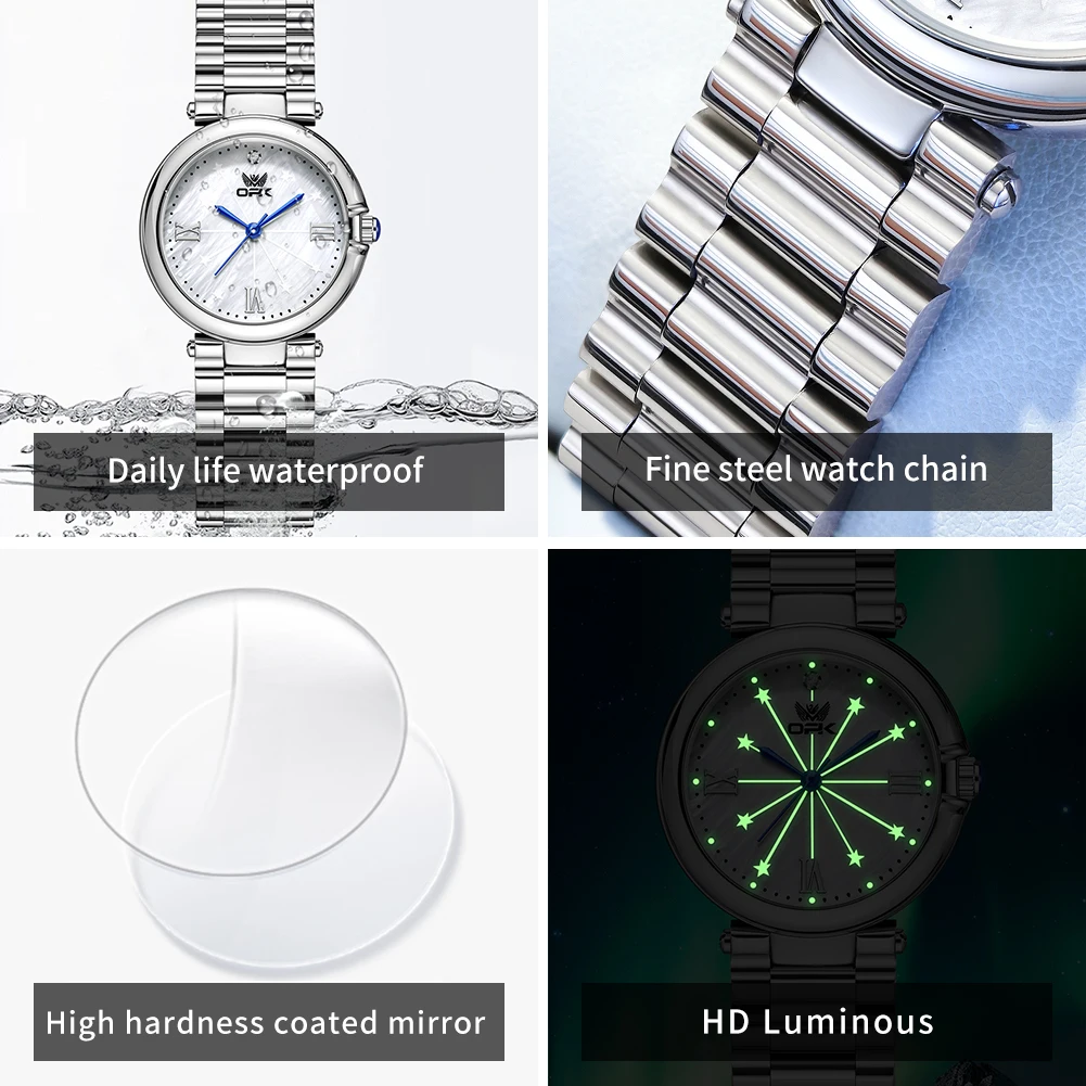 OPK nuovissimo orologio al quarzo da donna impermeabile 8182