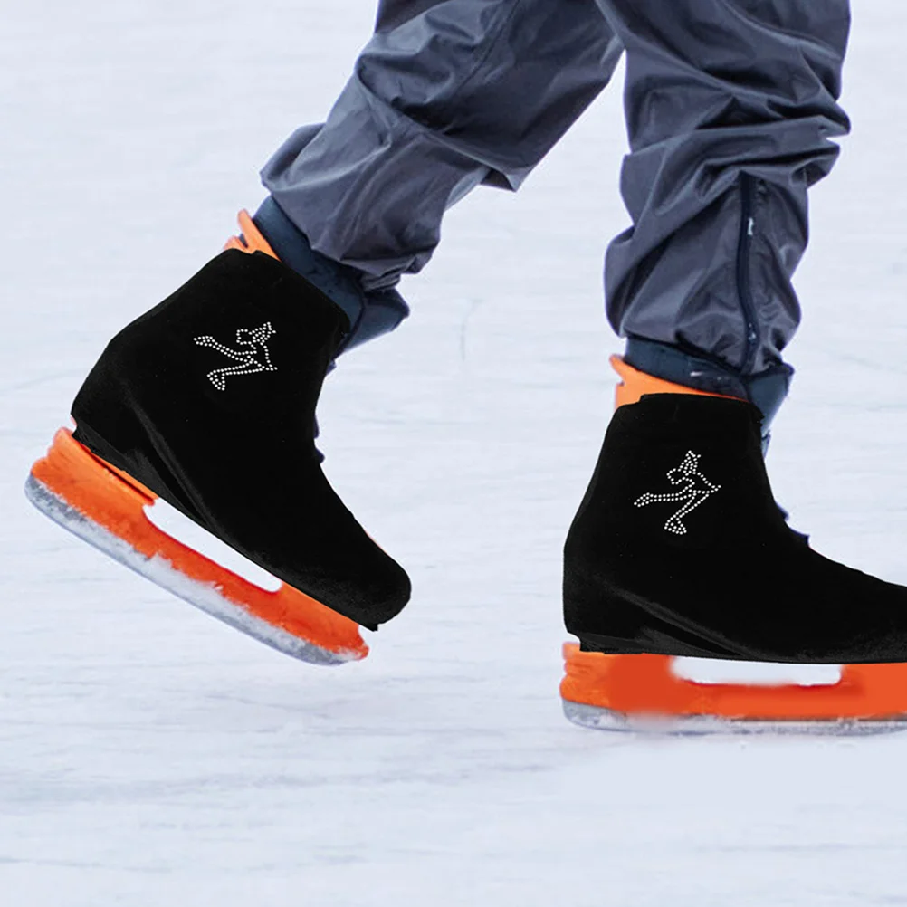 

1 Pair Skates Boot Cover Elastic Polyester Ice Skating Shoes Cover For Outdoor Roller Hockey Skating Wear-Resistant Portable