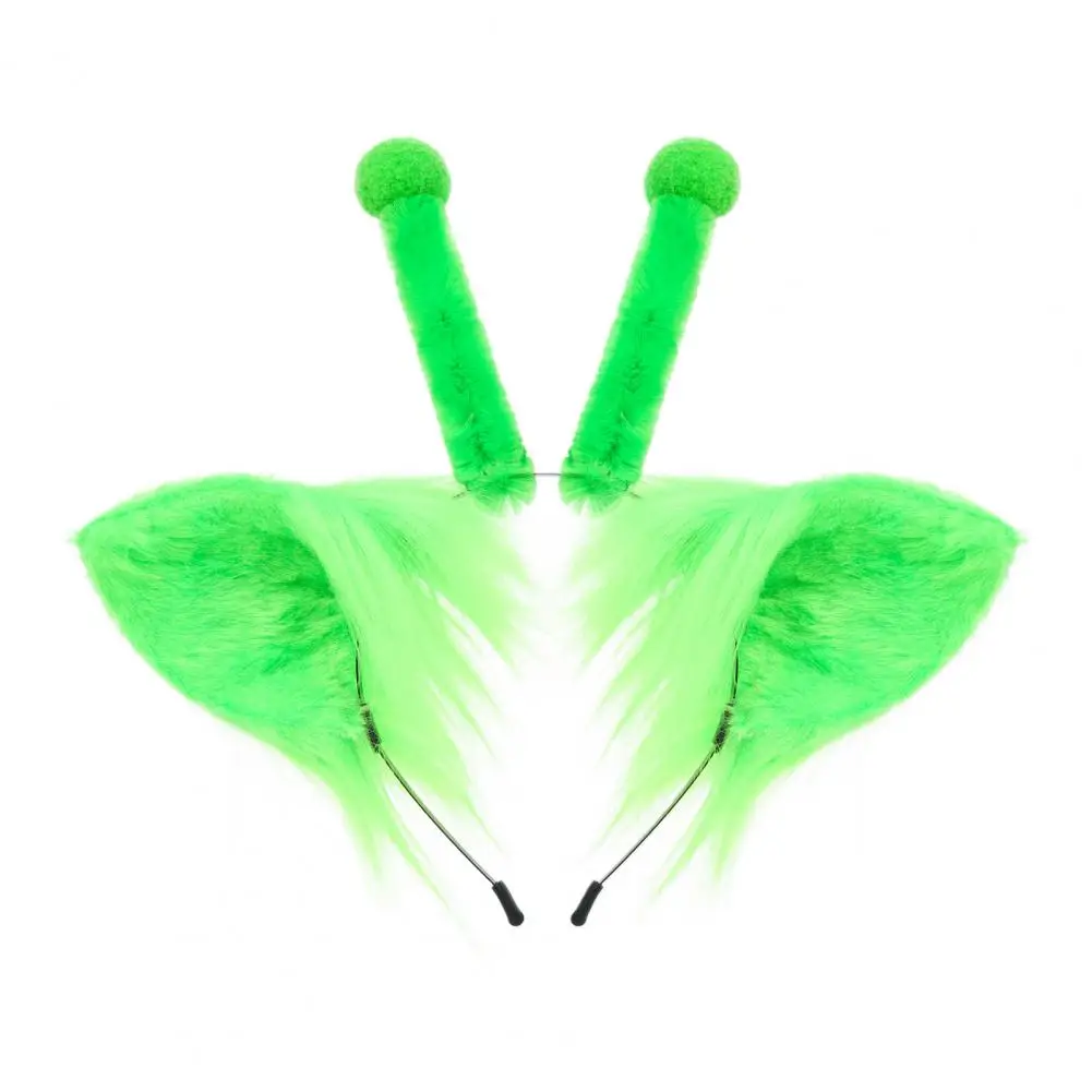 Adjustable Plush Tail Cat Ears Headband with Plush Tail Set Cute Kitten Costume Accessories Cosplay Props for Halloween Party
