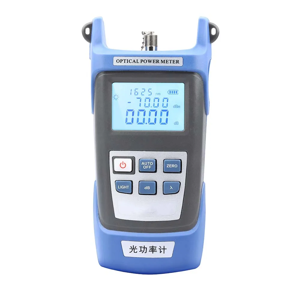 FTTH Fiber Optical Power Meter Cable Tester -70~+3dBm Optical Fiber Support FC/SC/ST Connectors Pigtail Power Meter