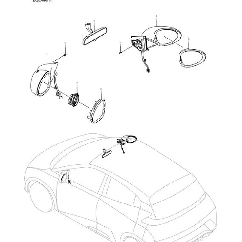 For Byd Seagull Dolphin Mini 2022-2025 Eqe-06011 Rearview Mirror Original Car Accessories Para Auto Tools