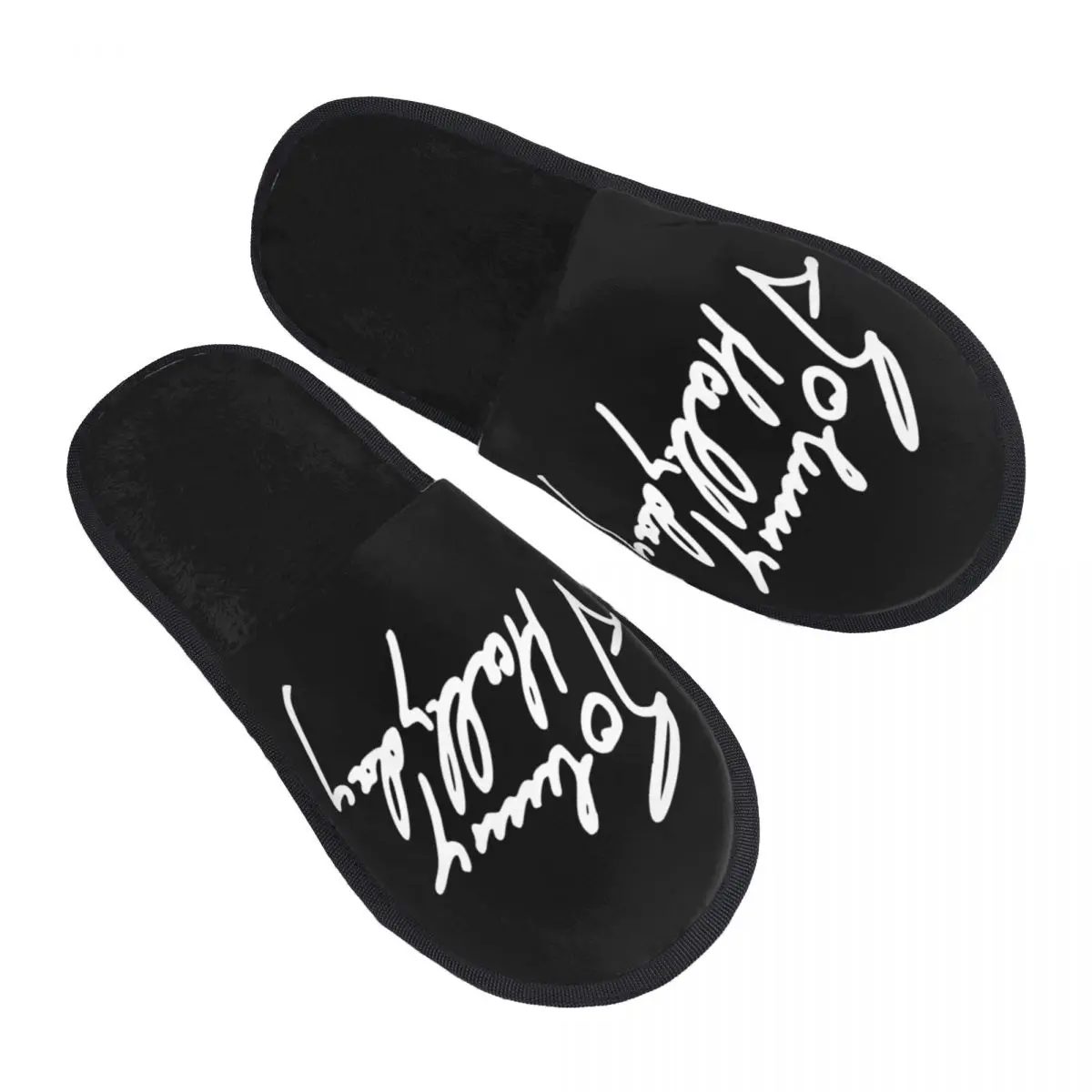 

Custom Print Women French Rock Legend Johnny Hallyday House Slippers Soft Warm Memory Foam Fluffy Slipper Indoor Outdoor Shoes