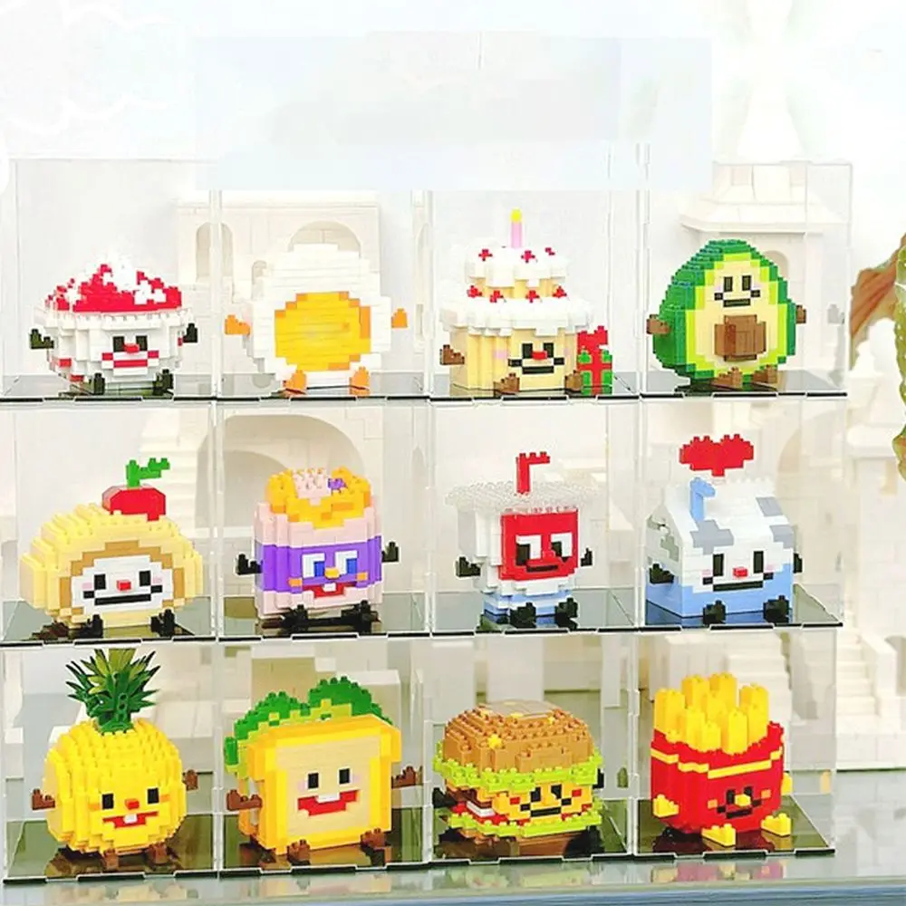 High Quality Multicolor Micro Particle Building Blocks ABS Plastic DIY Cartoon Food Model Puzzle Assembly Toy Home Decoration