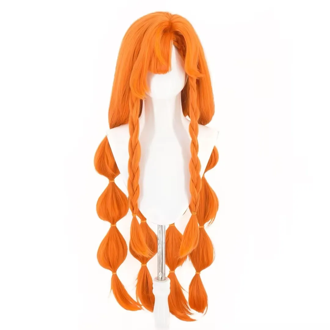 

Парик для косплея Wuthering Waves Sii, с боковым пробором, оранжевый, смешанный, пушистый, из синтетических волос, аксессуар для аниме и косплея