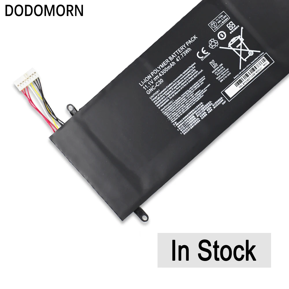 DODOMORN-GNC-C30 para portátil, para Gigabyte U2442 U2442S U2442N U2442V U2442D U2442T U24, para zhenker XMG C404, 4300mAh, 11,1 V