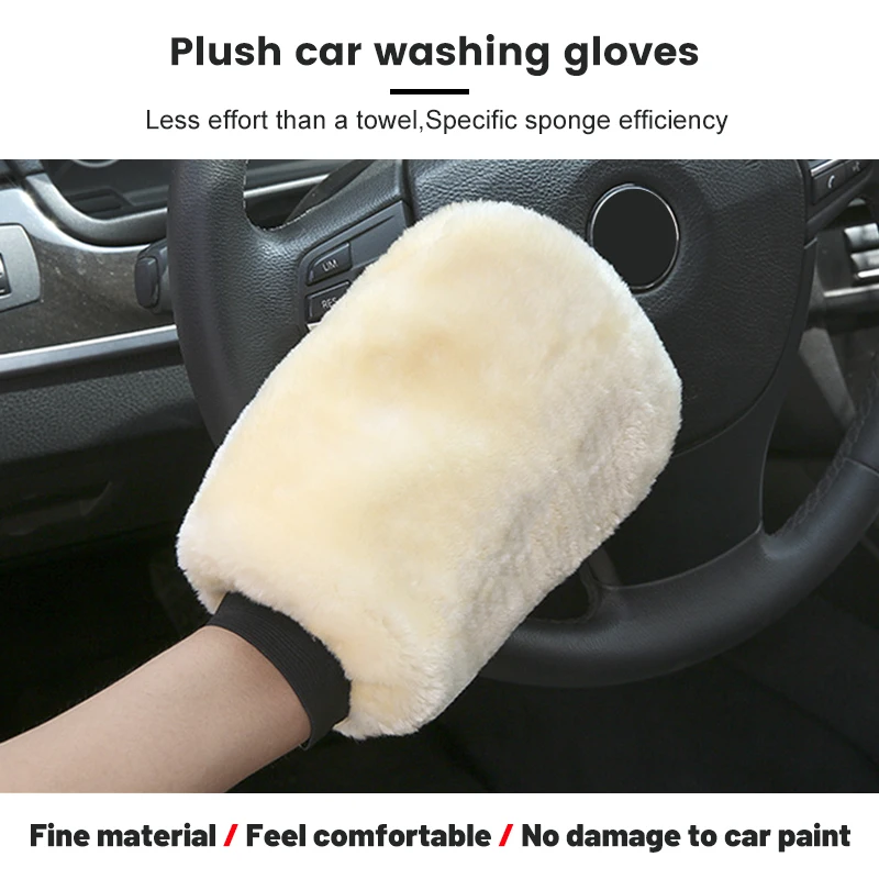 

Artificial Wool Car Washing Gloves Water Absorption Fiber Car Washing Gloves Artificial Wool Water Absorption Car Was For Glass