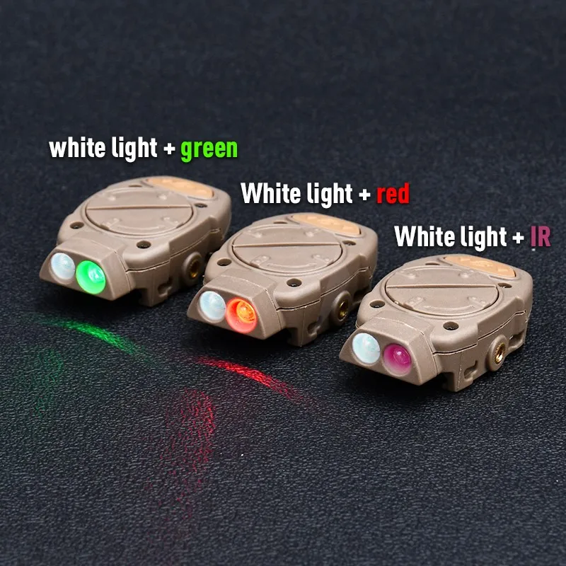 Mini Helmet Light WADSN Tactical White Green Red IR Signal Flashlight Outdoor Wargame Military Survival Lights Fit 20mm Rails