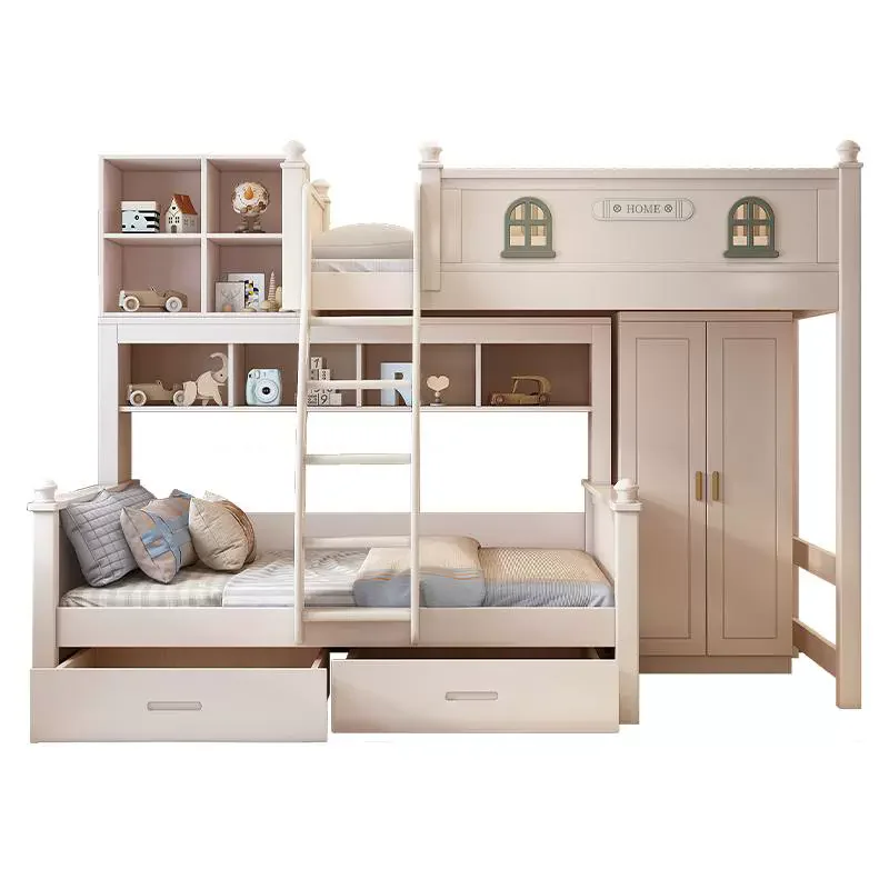 European Style All-Solid Wood Children's Bed Comfortable & Durable for Bedroom Hotel Villa Living Room Usepromote sales