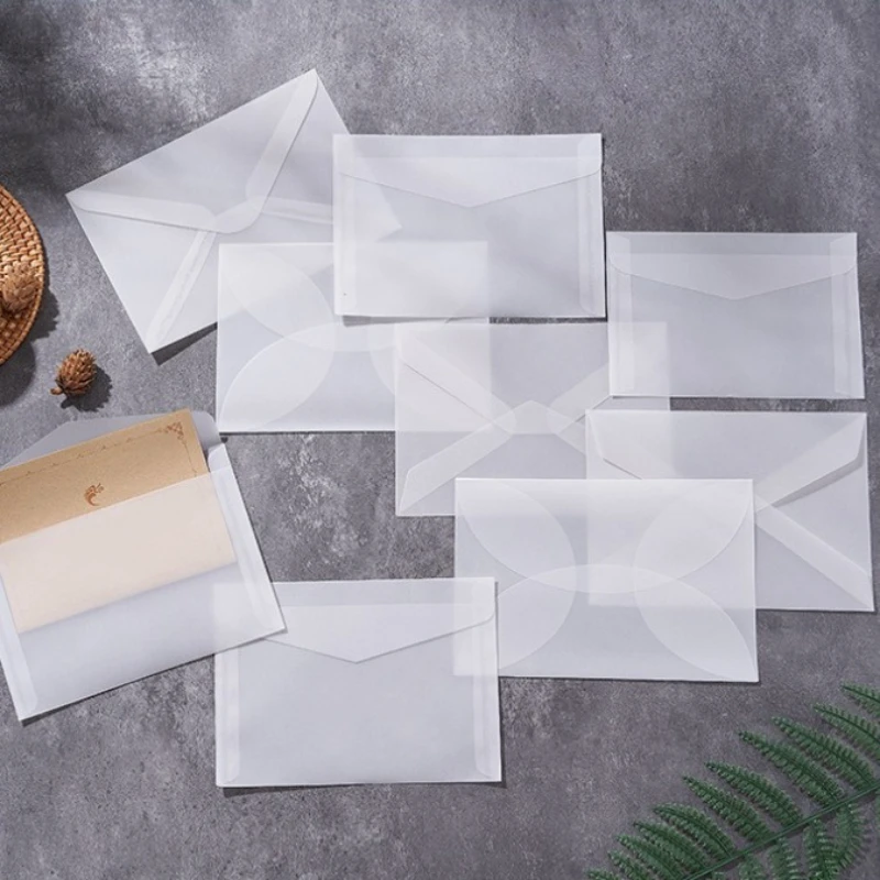 초대장 엽서에 대 한 10pcs 빈 반투명 봉투 유럽 선물 상자 메시지 카드 봉투 결혼식 비즈니스 편지