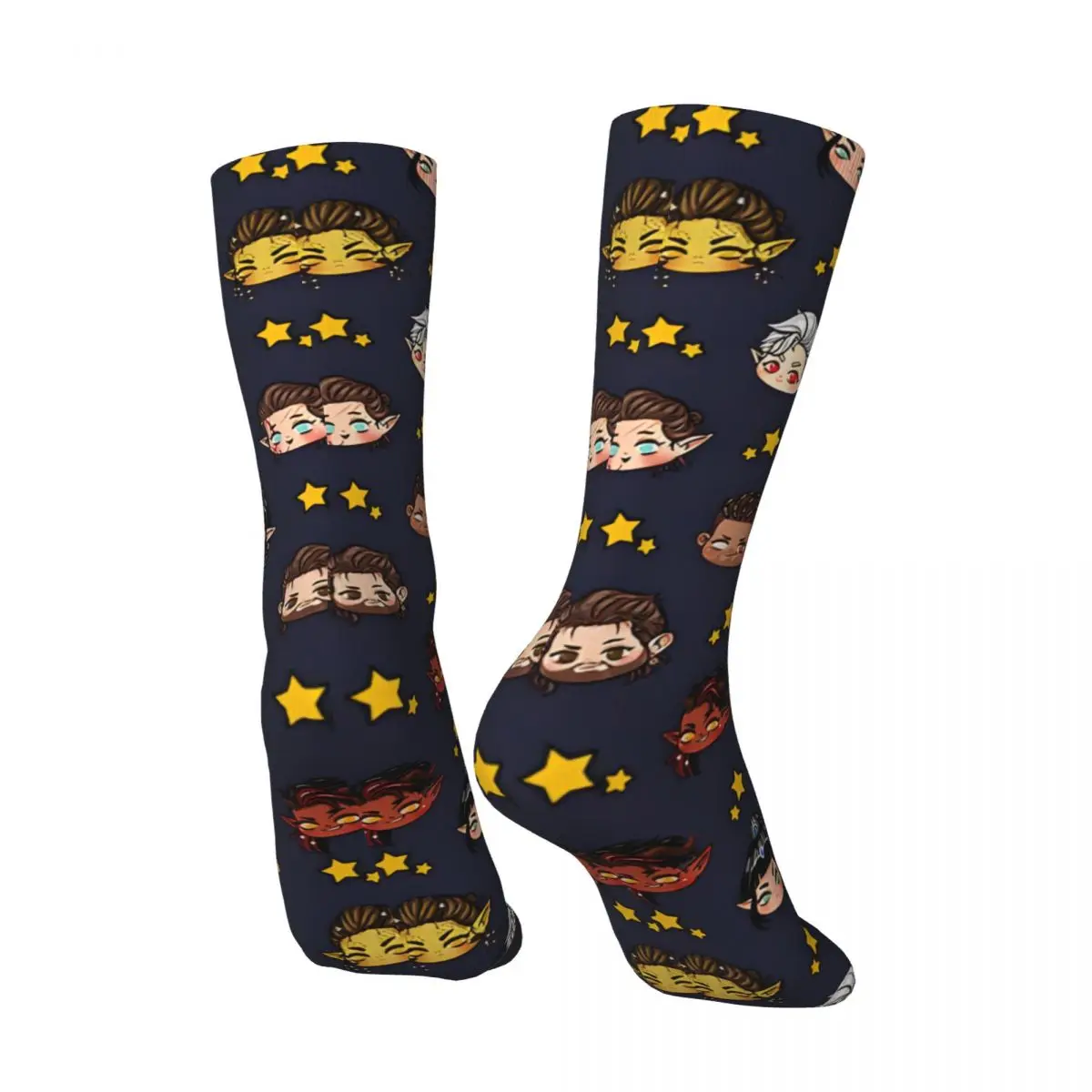 Hip Hop Vintage Companions (Navy) Crazy Socks Unisex Baldur's Gate Street Style Seamless Printed Funny Novelty Happy Crew Sock