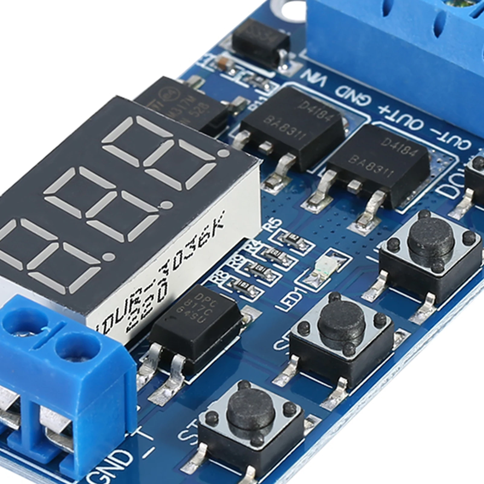 Interruptor de temporizador de retardo de ciclo de disparo DC 5V-36V, módulo de relé de encendido y apagado con pantalla LED