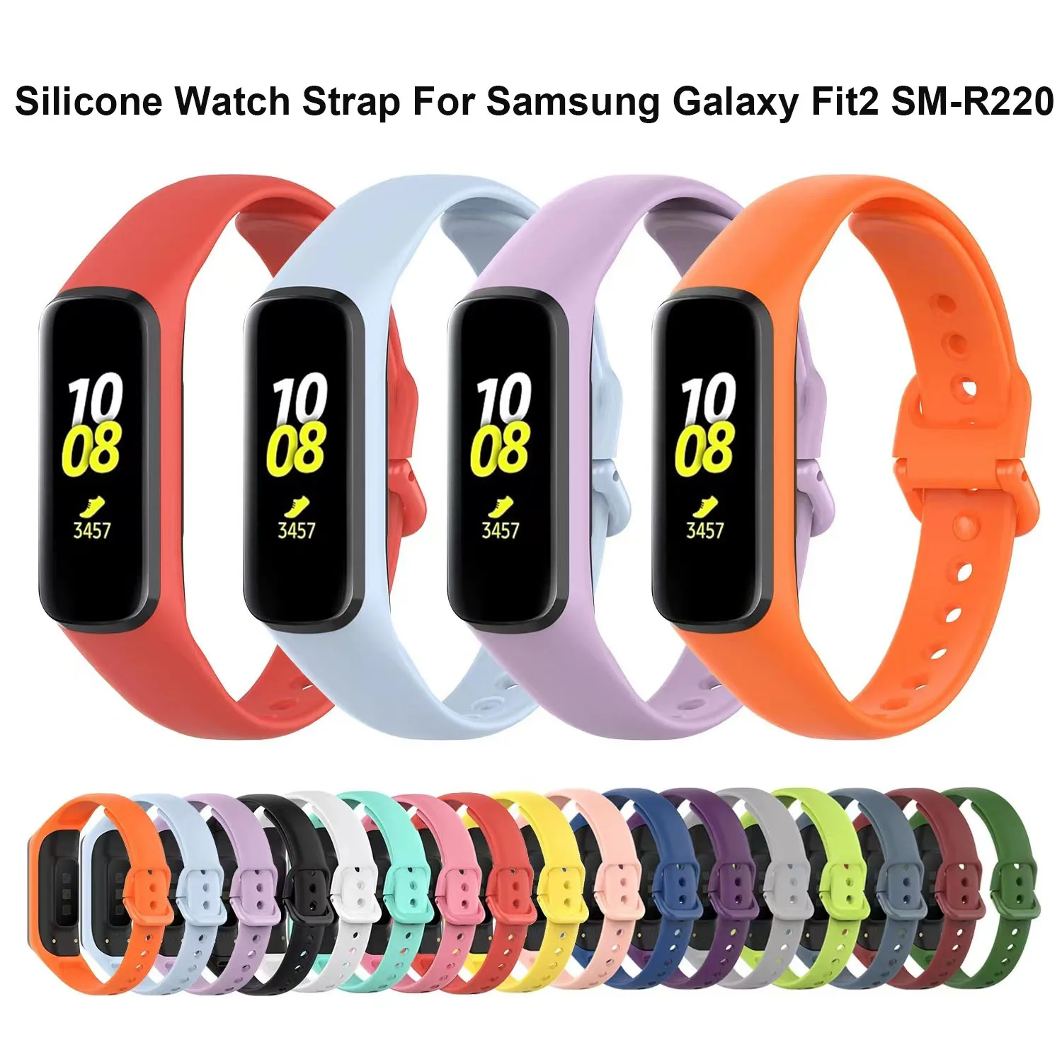 For Samsung Galaxy Fit2 SM-R220 Silicone Watch Strap Quick Release Classic Frontier Waterproof Sport Smartwatch Band Men Women