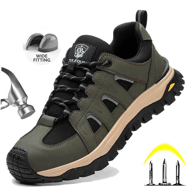 

Steel Toe Safety Shoes Men Indestructible Work Shoes Male Anti-smash Shoes Men Slip Resistant Safety Work Boots Industrial Shoes